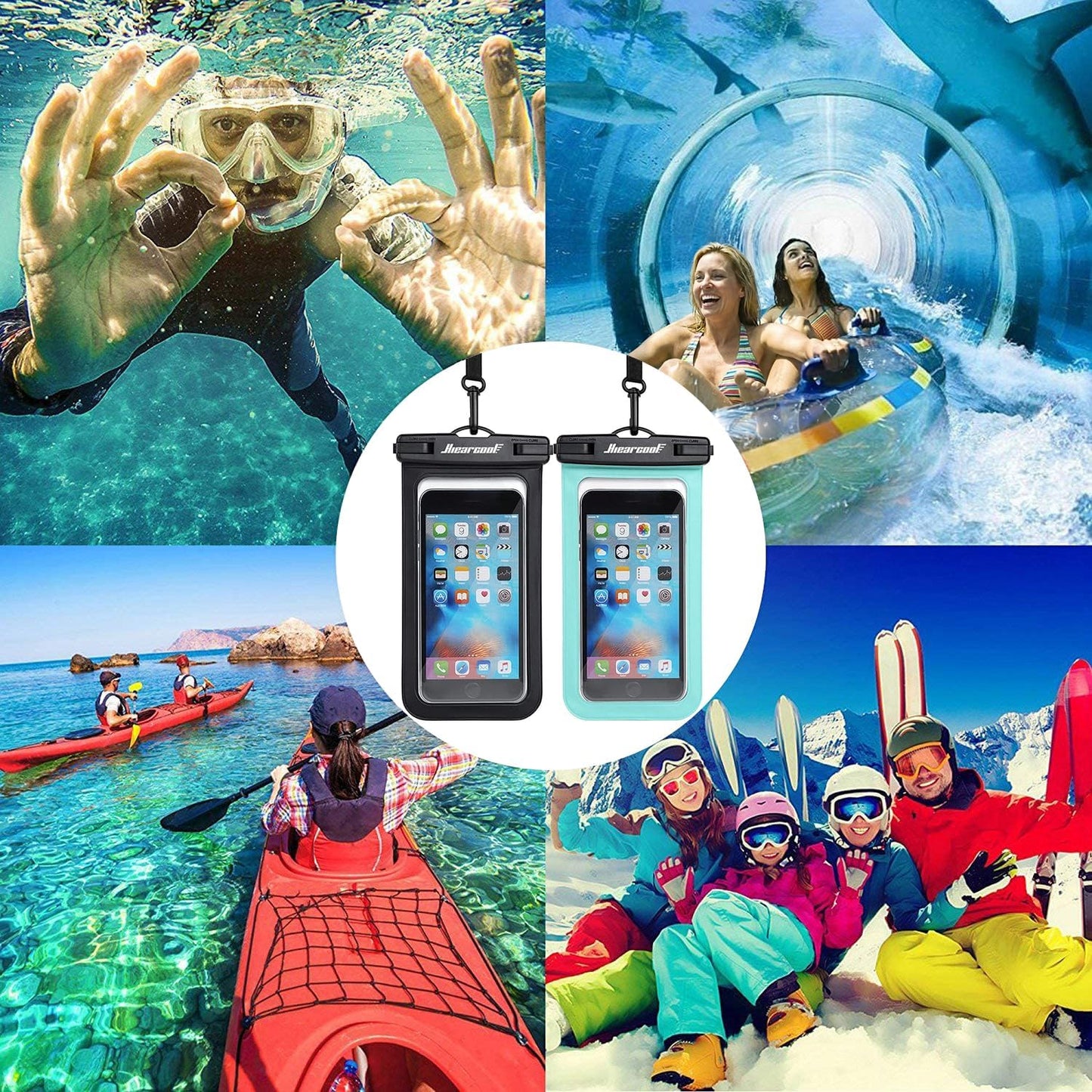 Waterproof Phone Pouch, IPX8 Waterproof Phone Case for Iphone 17/16/15/14 Pro Max, Cell Phone Dry Bag for Beach & Cruise Essentials, Touch Screen, Lanyard Included, 2 Pack (Fits up to 8.3”)
